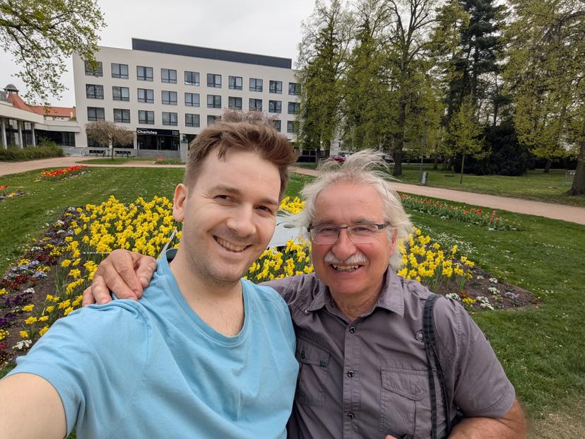 Patrik with his father-in-law in the park